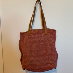 free people boho bandana style tote
